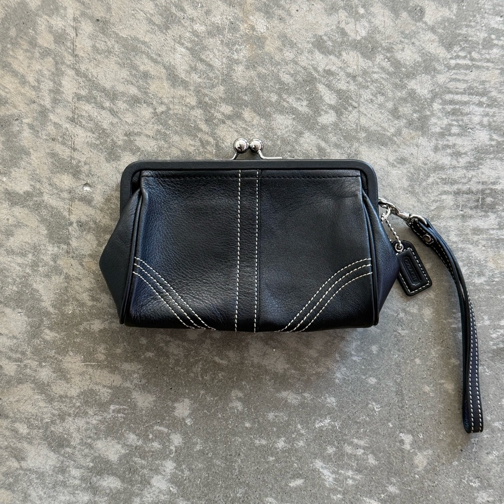 Coach Black Leather Soho Framed Clutch Wallet